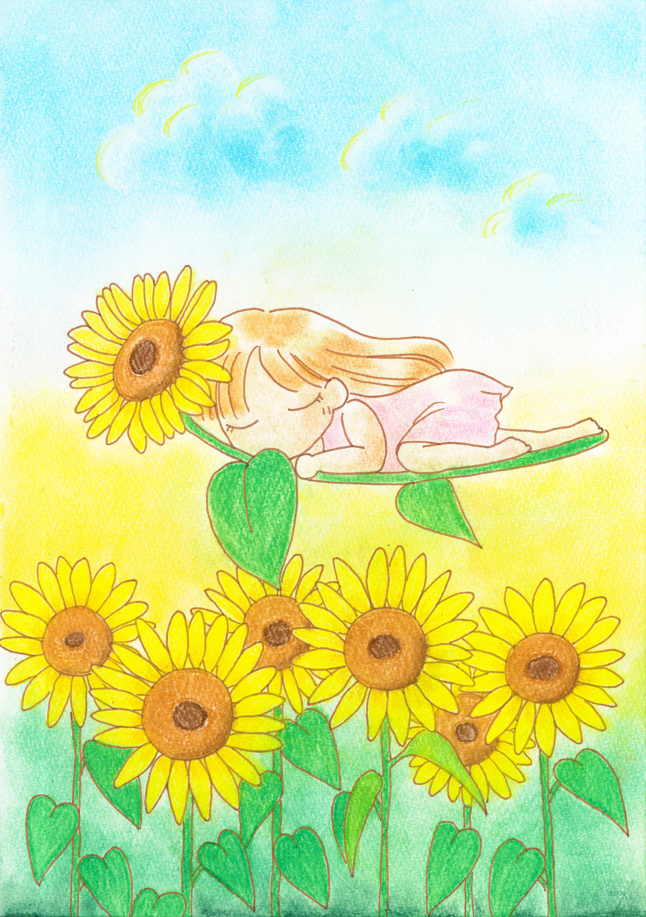 ひまわり畑の女の子 アトリエかのイラスト 画像ギャラリー